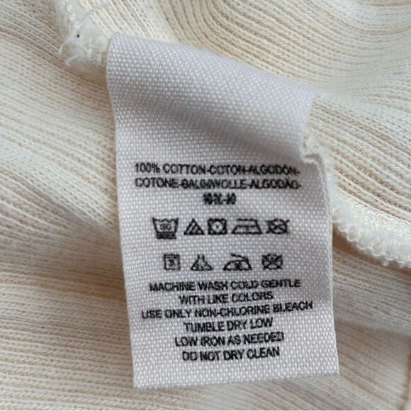 We the Free free people ivory cream lace up slouchy top size large - Picture 6 of 6